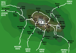 Map of Mt. Kilimanjaro